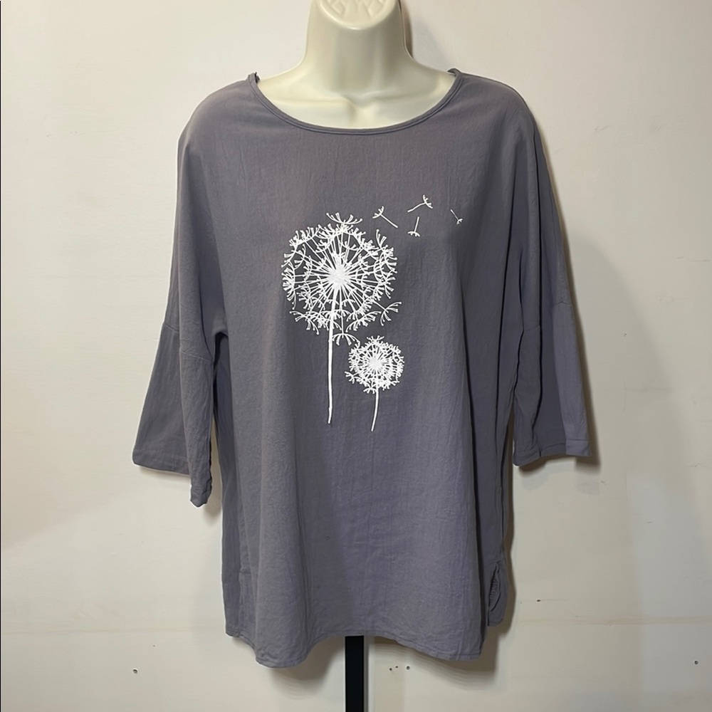 Just Fashion Now Top with Dandelion Print